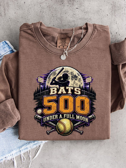 Bats .500 Under a Full Moon Lightweight Crewneck
