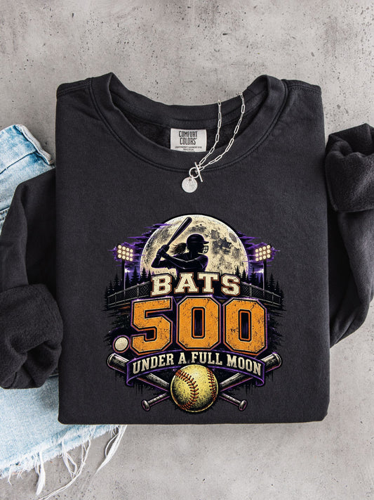 Bats .500 Under a Full Moon Lightweight Crewneck