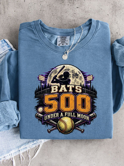 Bats .500 Under a Full Moon Lightweight Crewneck