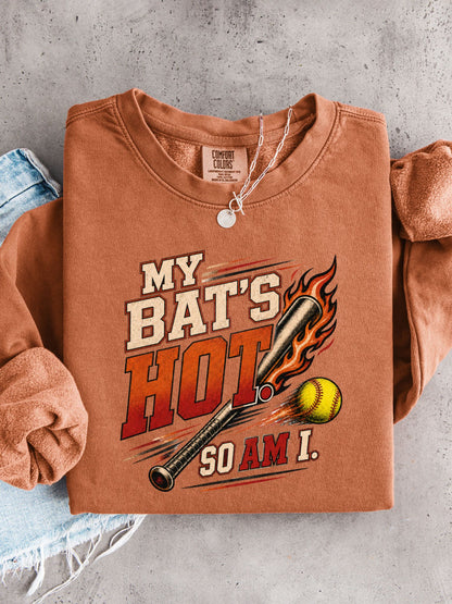 My Bat’s Hot. So Am I. Lightweight Crewneck