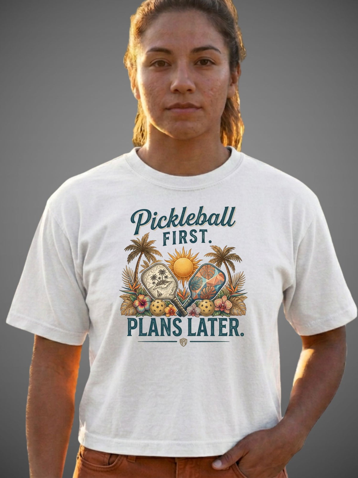 Pickleball First. Plans Later. Boxy Tee