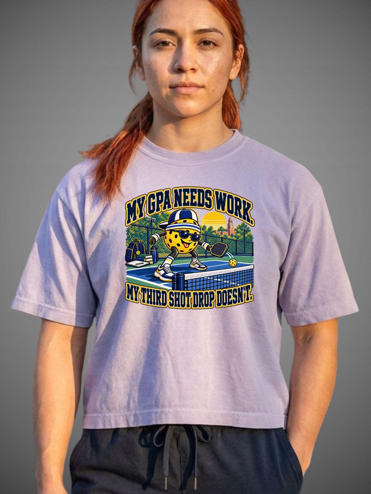 My GPA Needs Work. My Third Shot Drop Doesn’t. — Women’s Boxy Tee