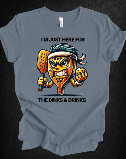 Dinks and Drinks Pickleball Tee