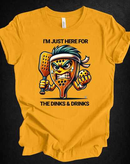 Dinks and Drinks Pickleball Tee