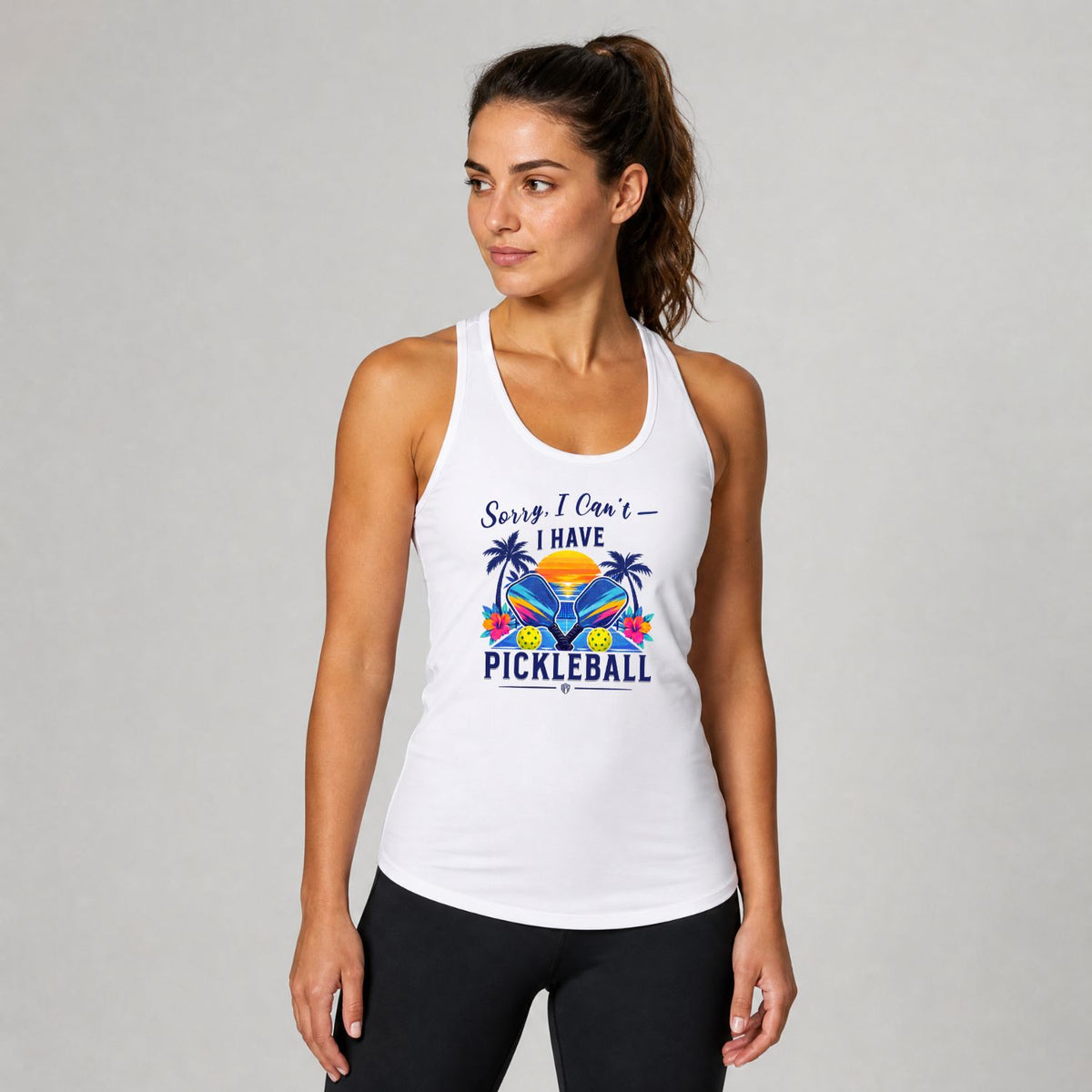 Sorry, I Can’t—I Have Pickleball Women’s Racerback Tank
