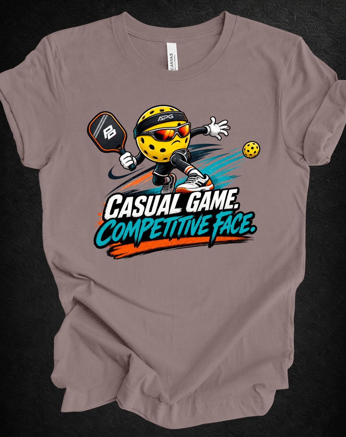 Pickleball Tee — "Casual Game, Competitive Face" Graphic Shirt