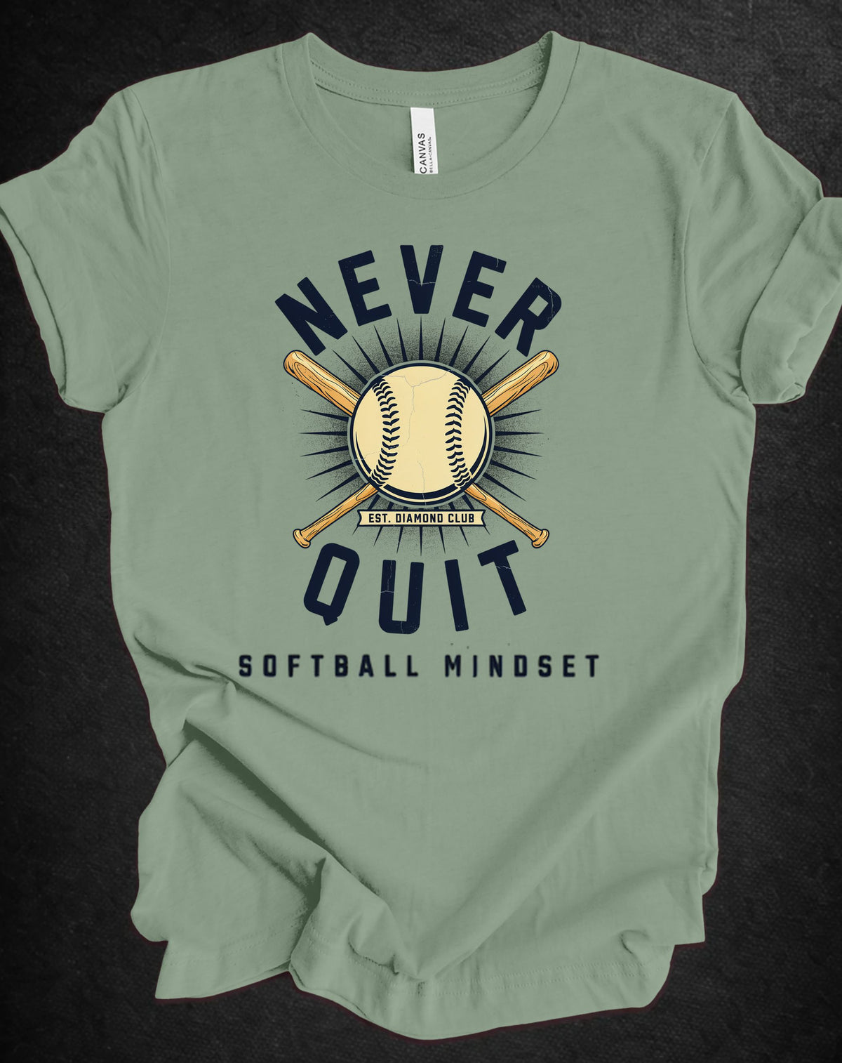 Never Quit Softball Mindset Graphic Tee