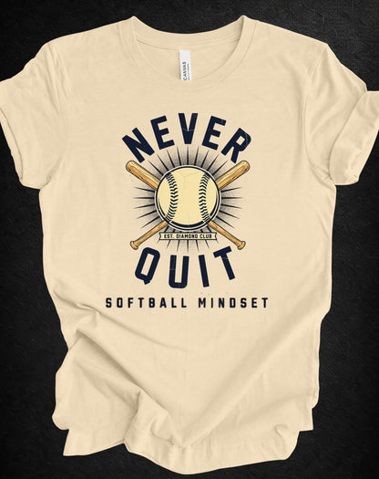 Never Quit Softball Mindset Graphic Tee