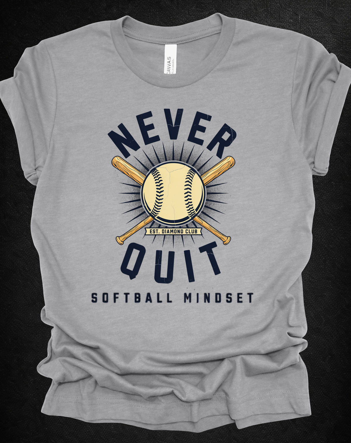 Never Quit Softball Mindset Graphic Tee