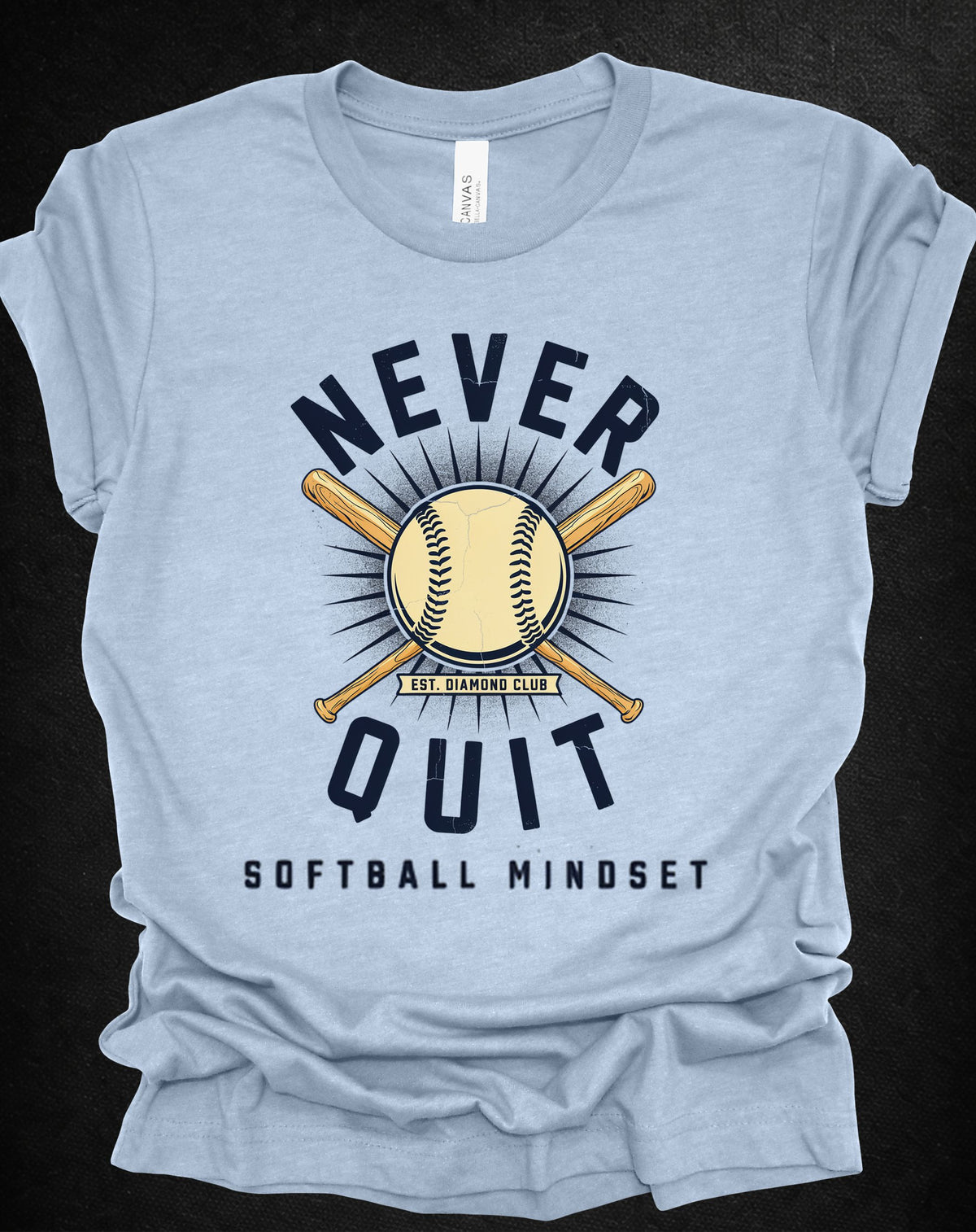 Never Quit Softball Mindset Graphic Tee