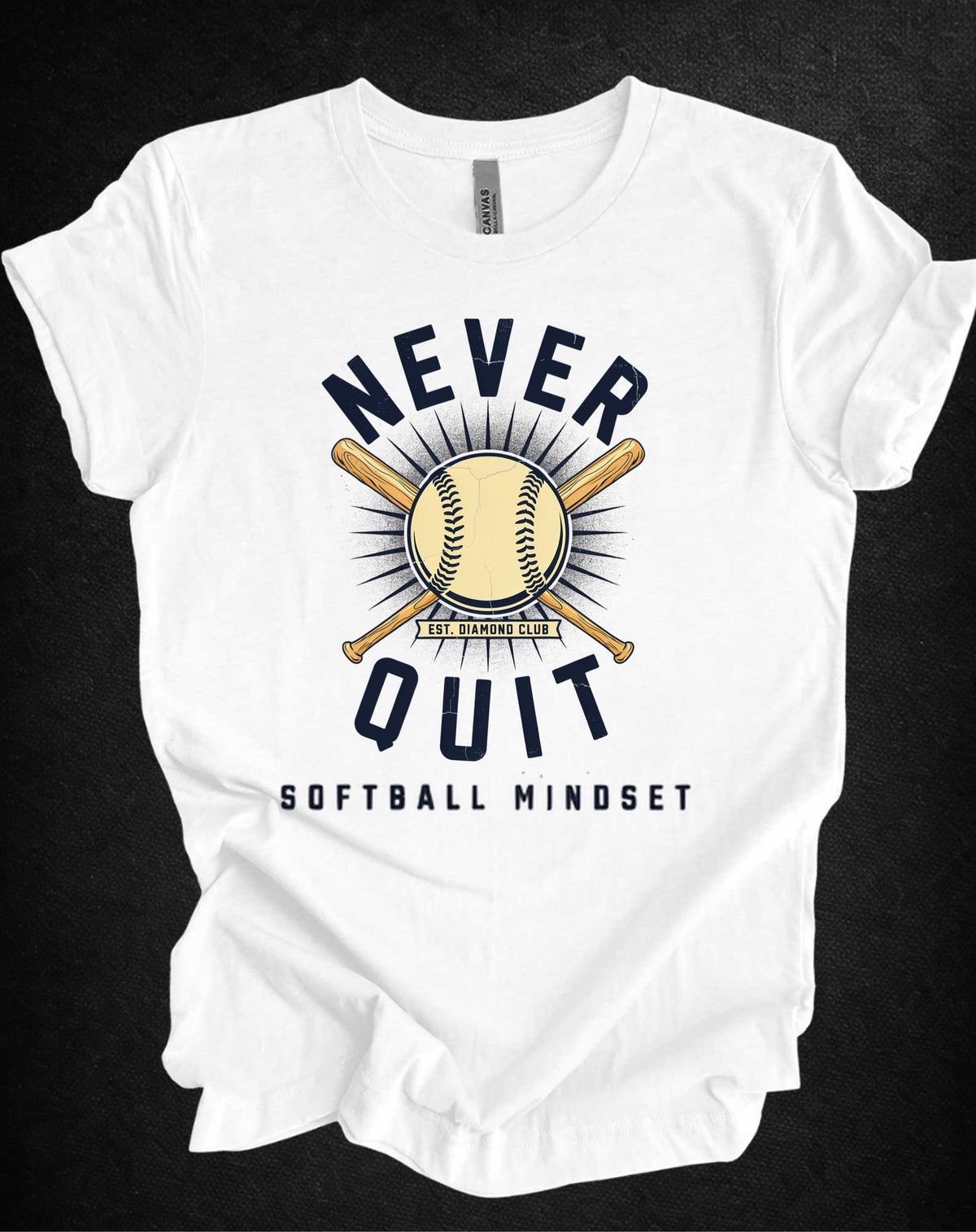 Never Quit Softball Mindset Graphic Tee
