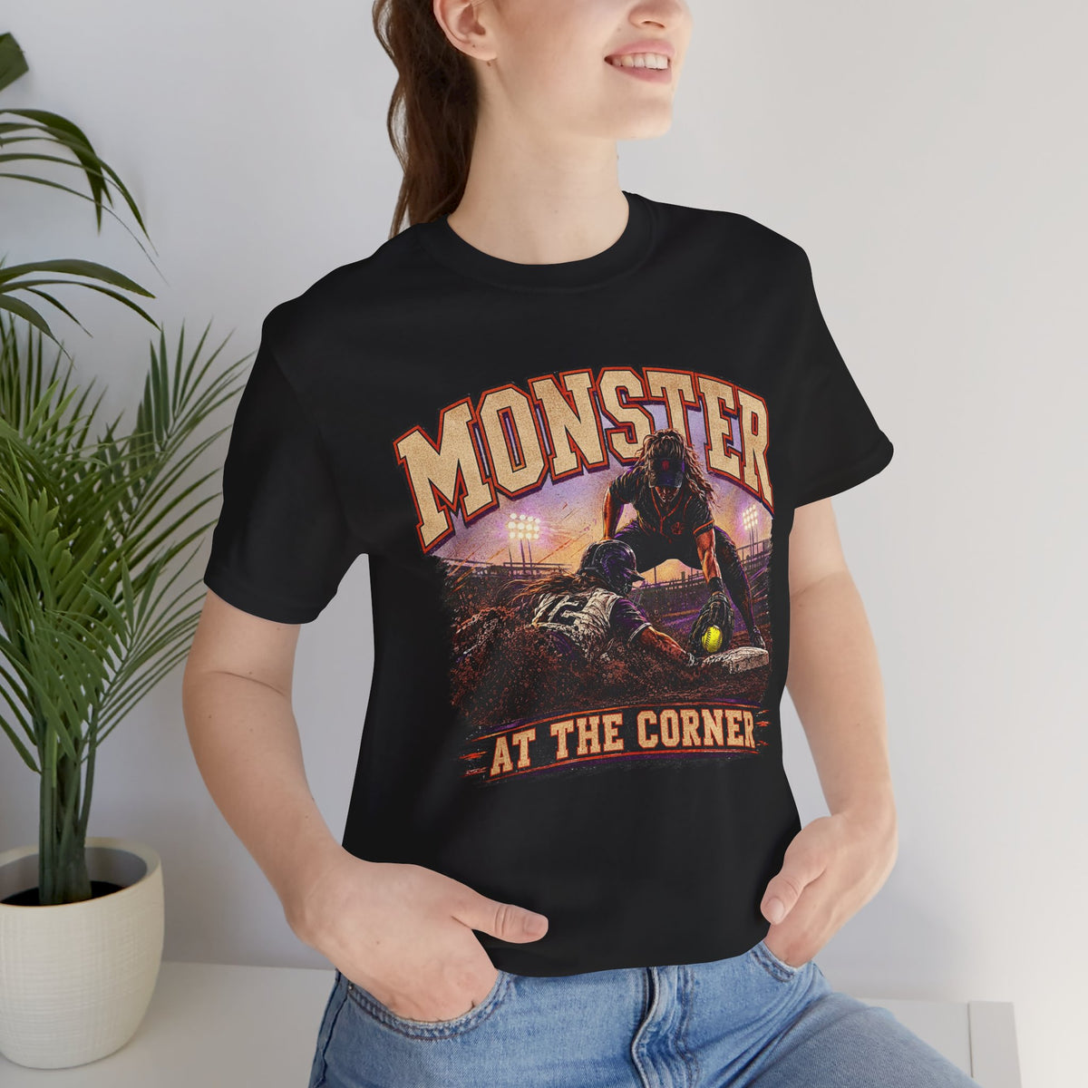 Monster at the Corner Softball Tee | APG After Dark |  Unisex T-Shirt