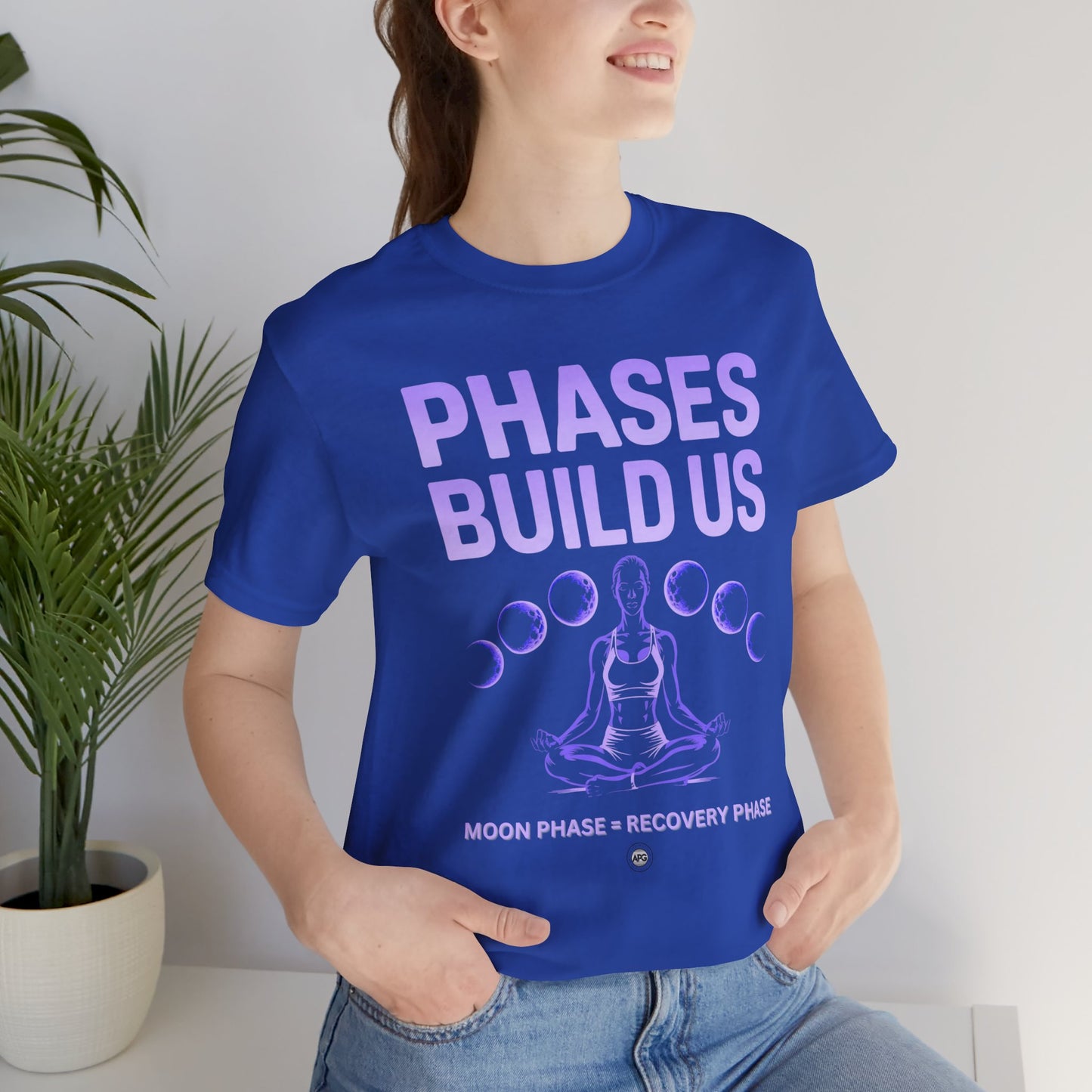 Moon Phases Recovery Tee - Purple Text