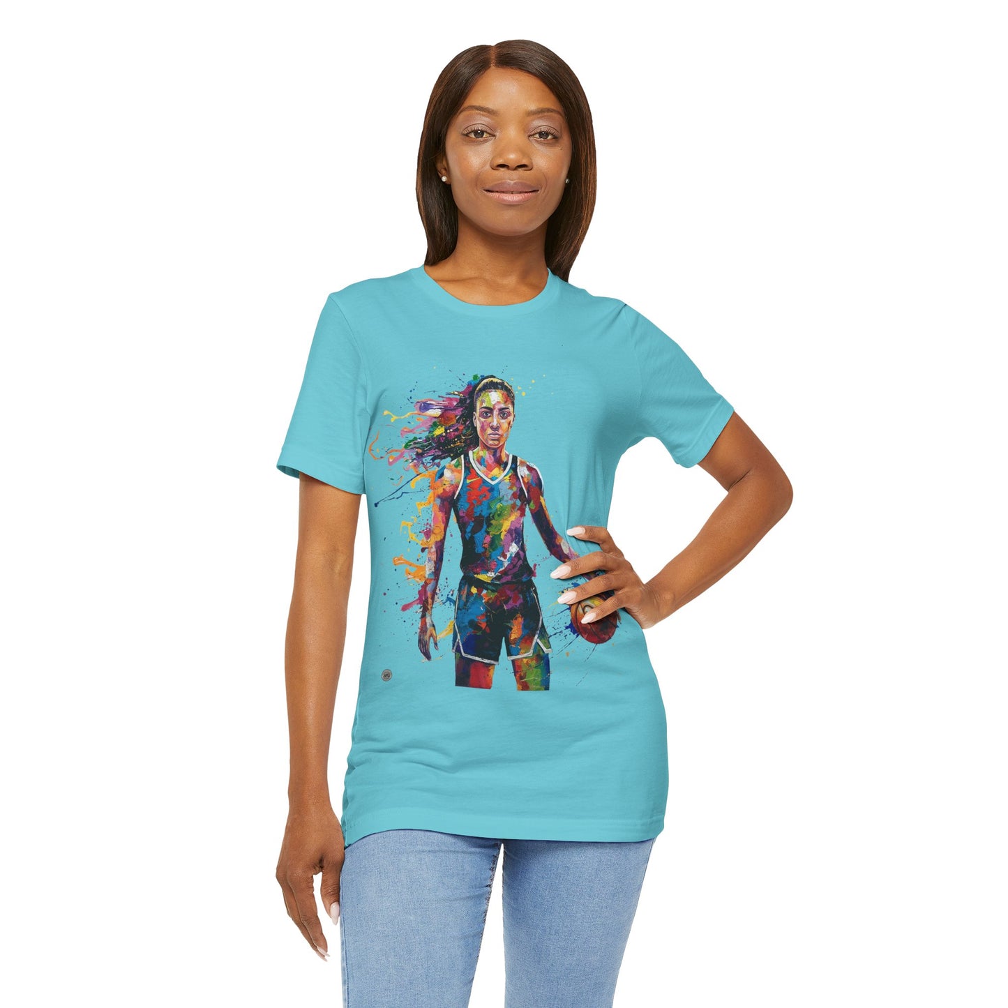 Basketball Tee - Painted Design Unisex Jersey Short Sleeve Tee