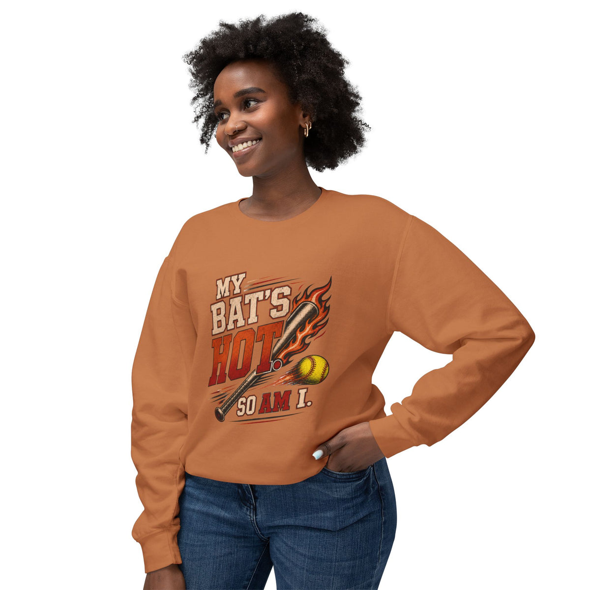 My Bat’s Hot. So Am I. Lightweight Crewneck
