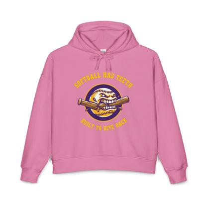 Softball has teeth Mid-Length Hoodie