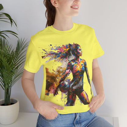 Painted Female Volleyball Player Unisex Tee