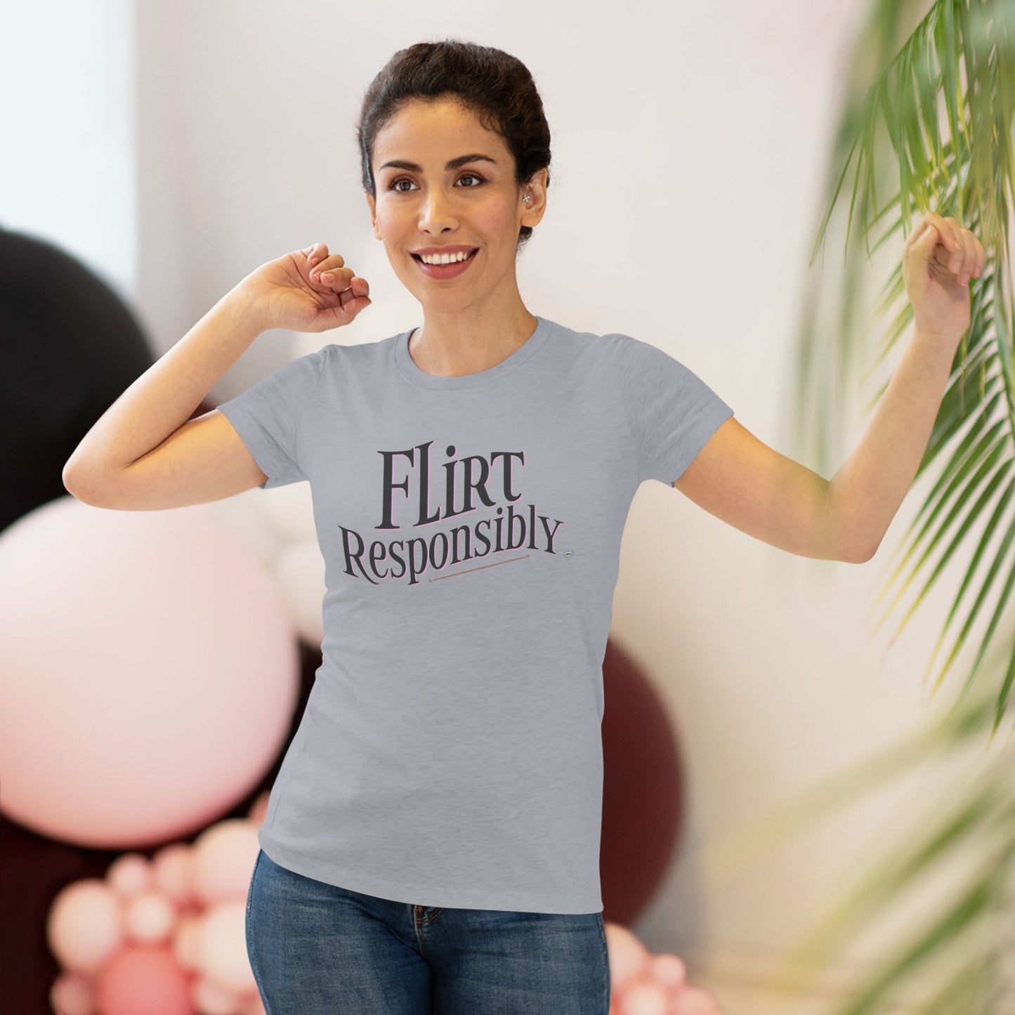 Flirt Responsibly Women's Triblend Sleep Tee | Fun Casual Shirt for Dates, Parties, Gifts, and Everyday Wear