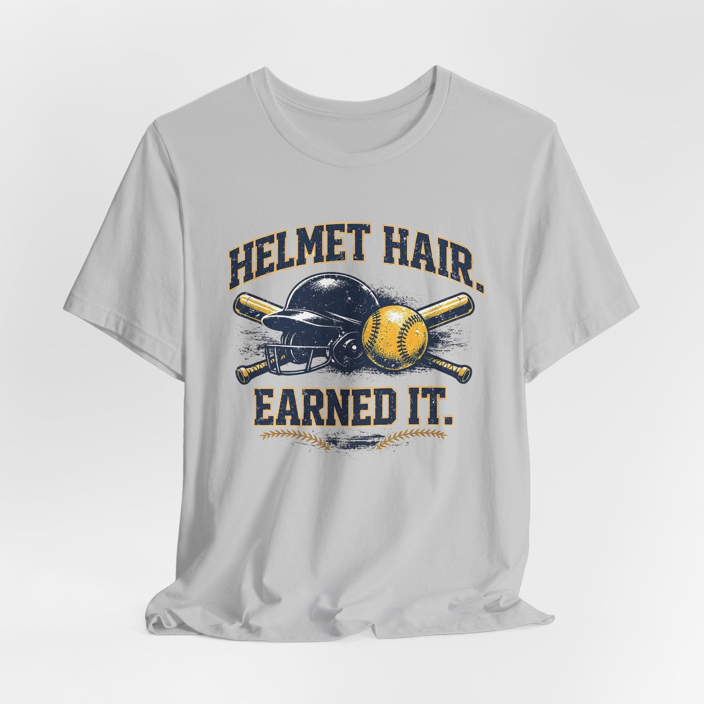 Helmet Hair Earned It Softball Graphic Tee