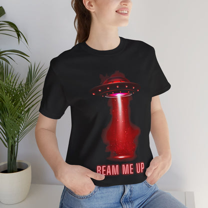 Beam Me UP Spaceship Tee - Unisex Jersey Short Sleeve