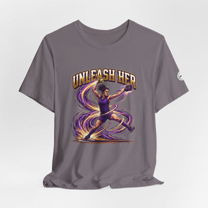 Unleash Her Softball Pitcher Graphic Tee
