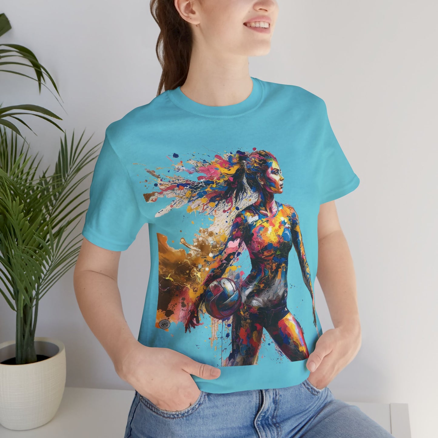 Painted Female Volleyball Player Unisex Tee