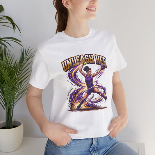 Unleash Her Softball Pitcher Graphic Tee