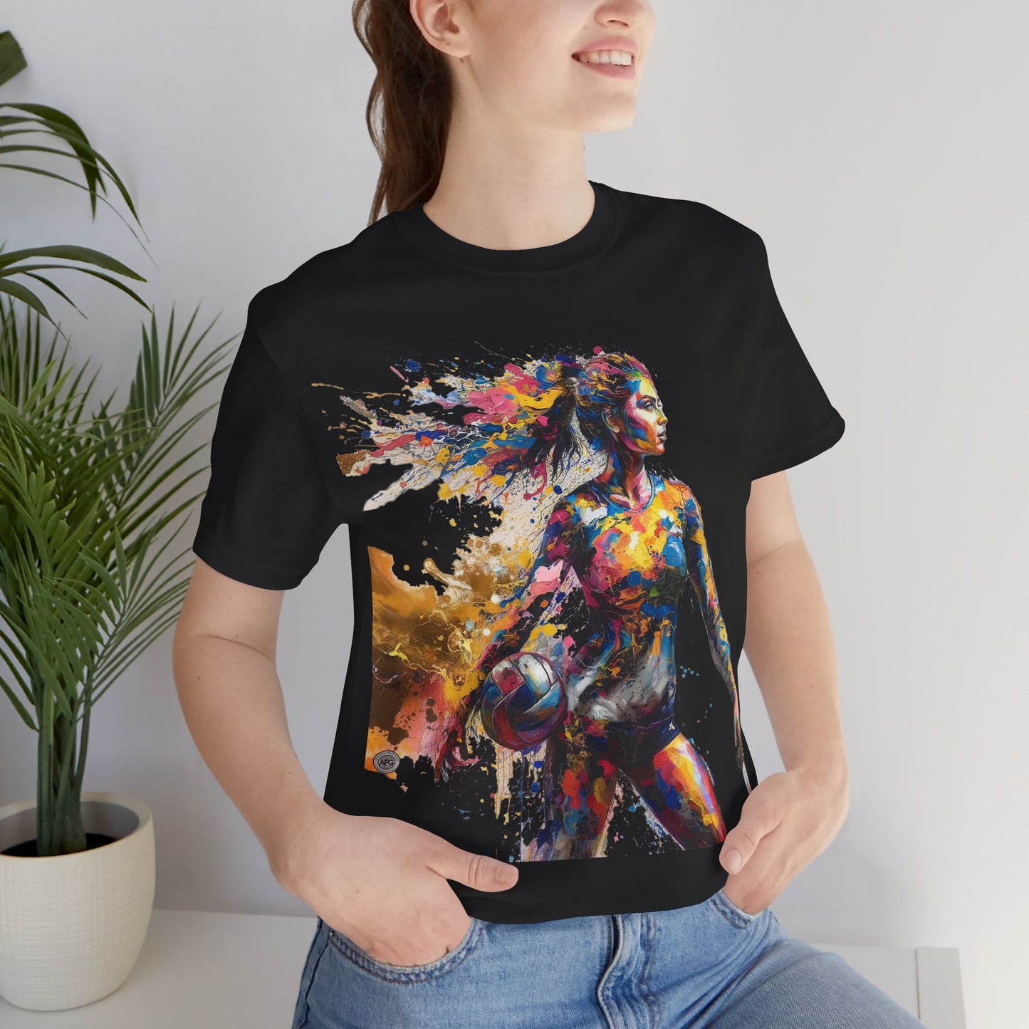 Painted Female Volleyball Player Unisex Tee