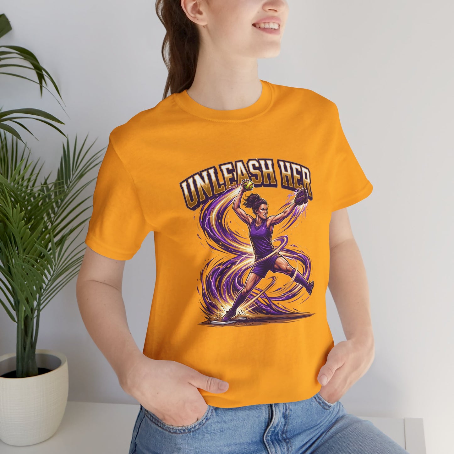 Unleash Her Softball Pitcher Graphic Tee