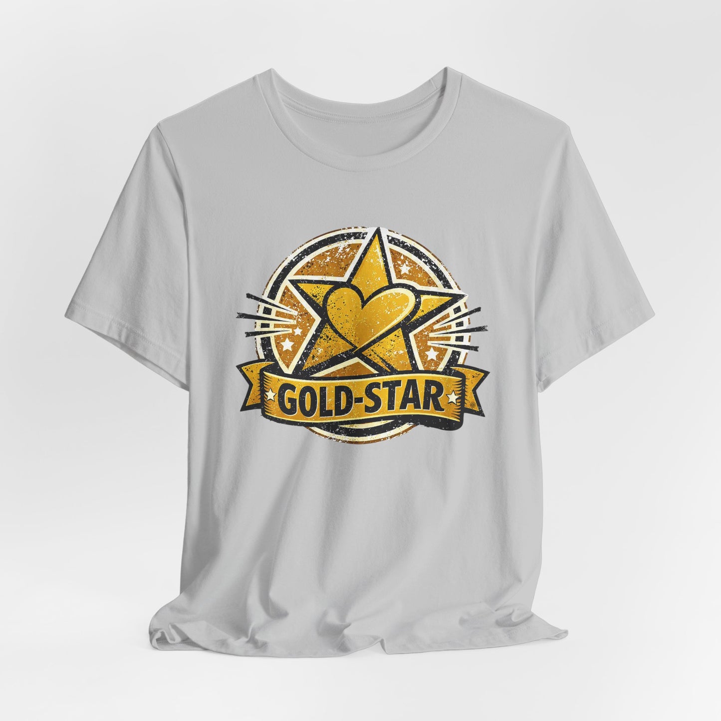 Gold-Star Graphic Tee – Bold Athletic Statement Shirt