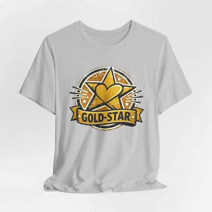 Gold-Star Graphic Tee – Bold Athletic Statement Shirt