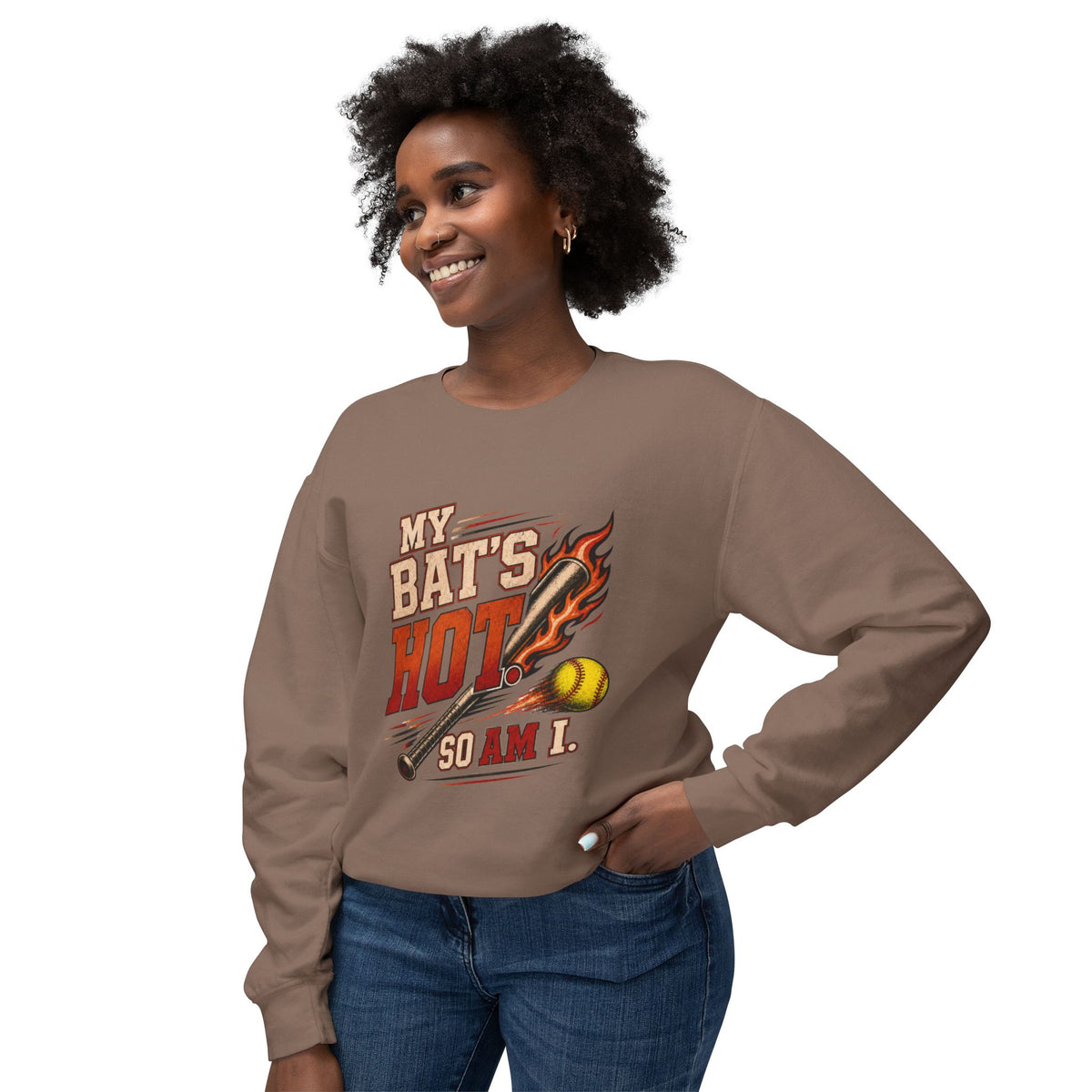 My Bat’s Hot. So Am I. Lightweight Crewneck