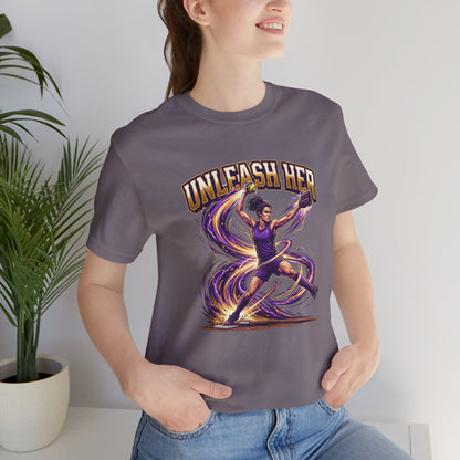 Unleash Her Softball Pitcher Graphic Tee
