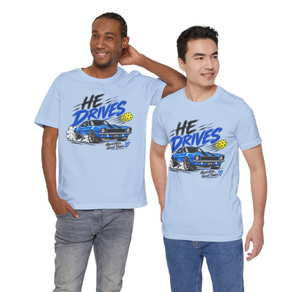 He Drives Camaro Pickleball Tee – Hard Hits, Good Times