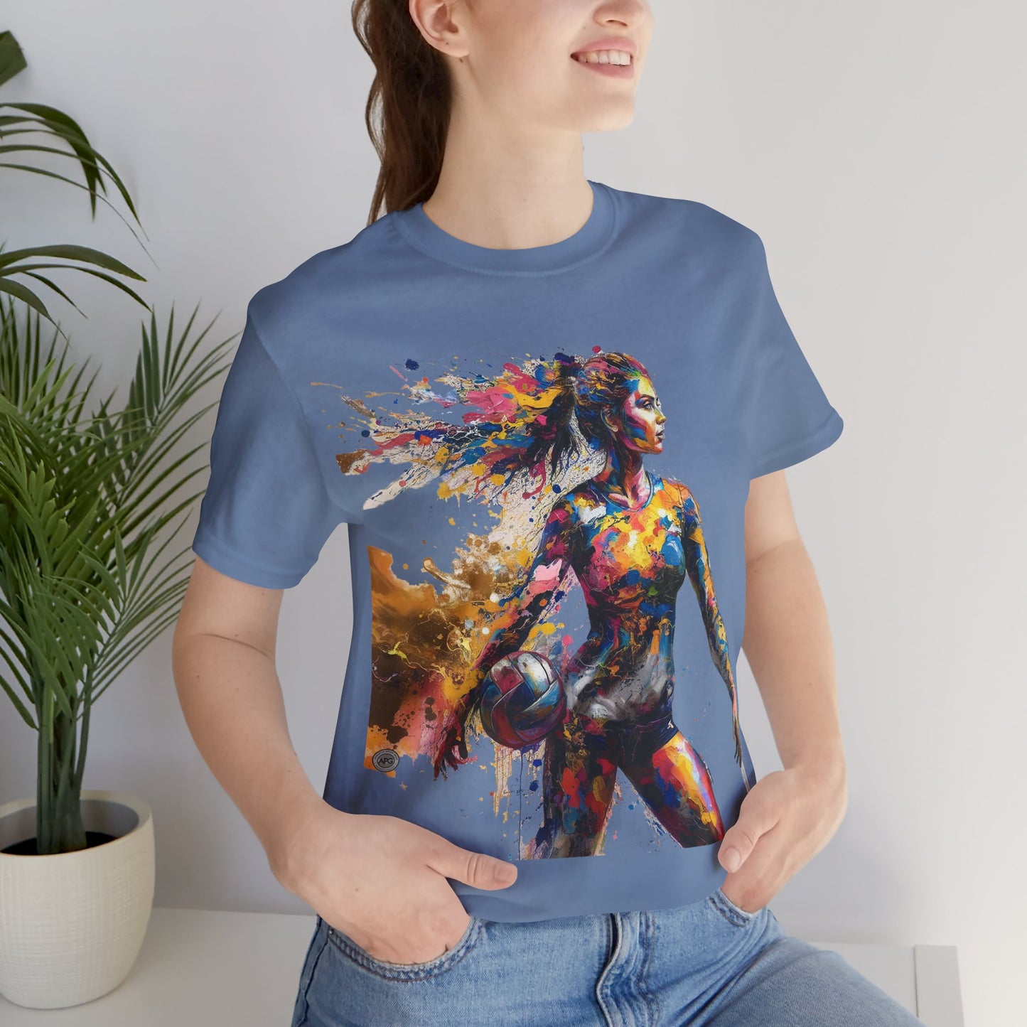 Painted Female Volleyball Player Unisex Tee