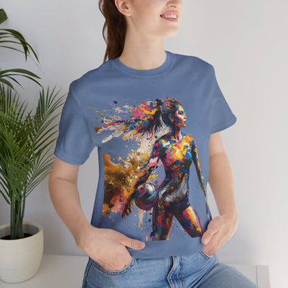 Painted Female Volleyball Player Unisex Tee