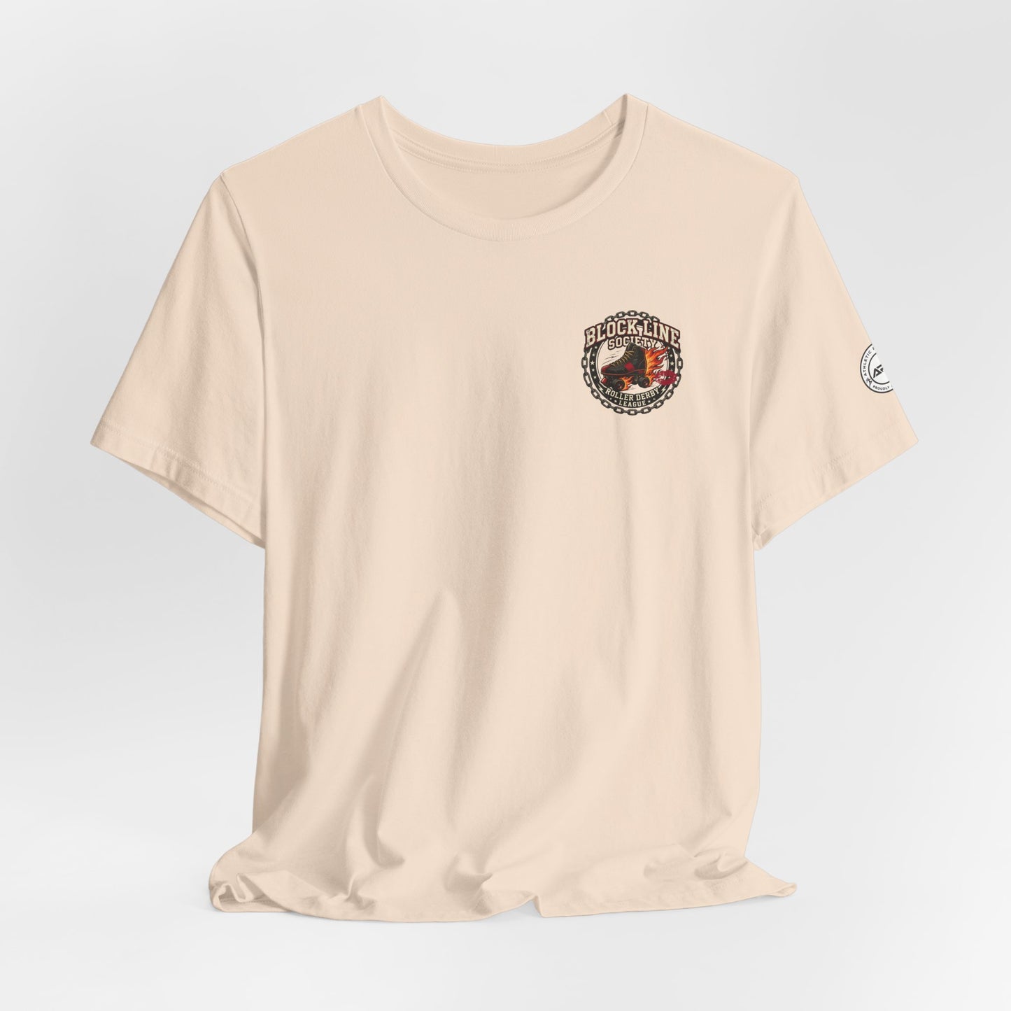 Block Line Society Roller Derby League Tee | Left Chest Crest Shirt