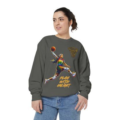 Play With Heart Basketball Crewneck Sweatshirt | Pride Athlete Graphic