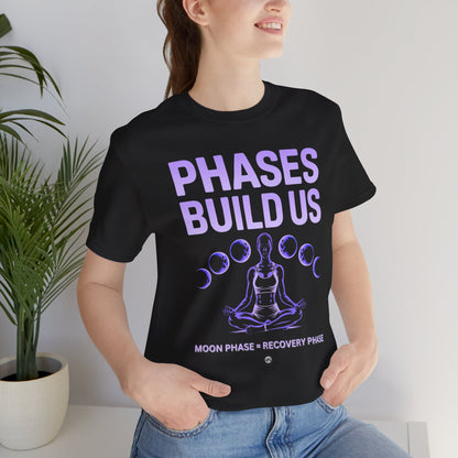 Moon Phases Recovery Tee - Purple Text
