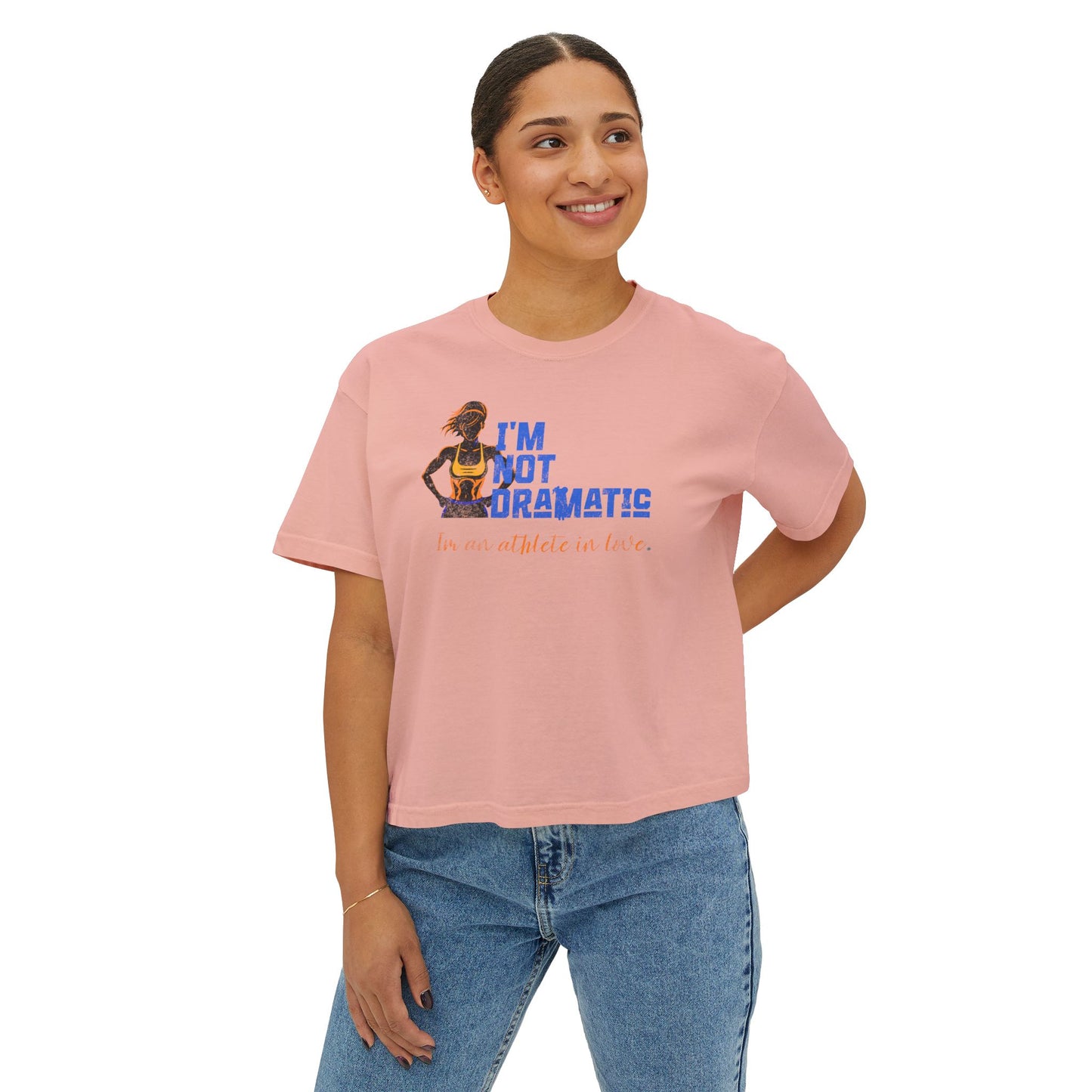 Boxy Tee - I'm Not Dramatic, I'm an Athlete in Love - Casual Wear, Gift for Friends, Birthday, Sporty Style