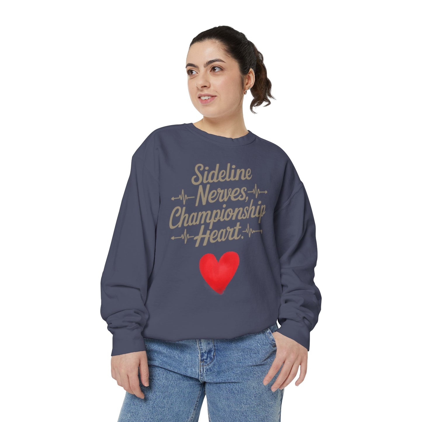 Sideline Nerves Championship Heart - Heavyweight Crewneck