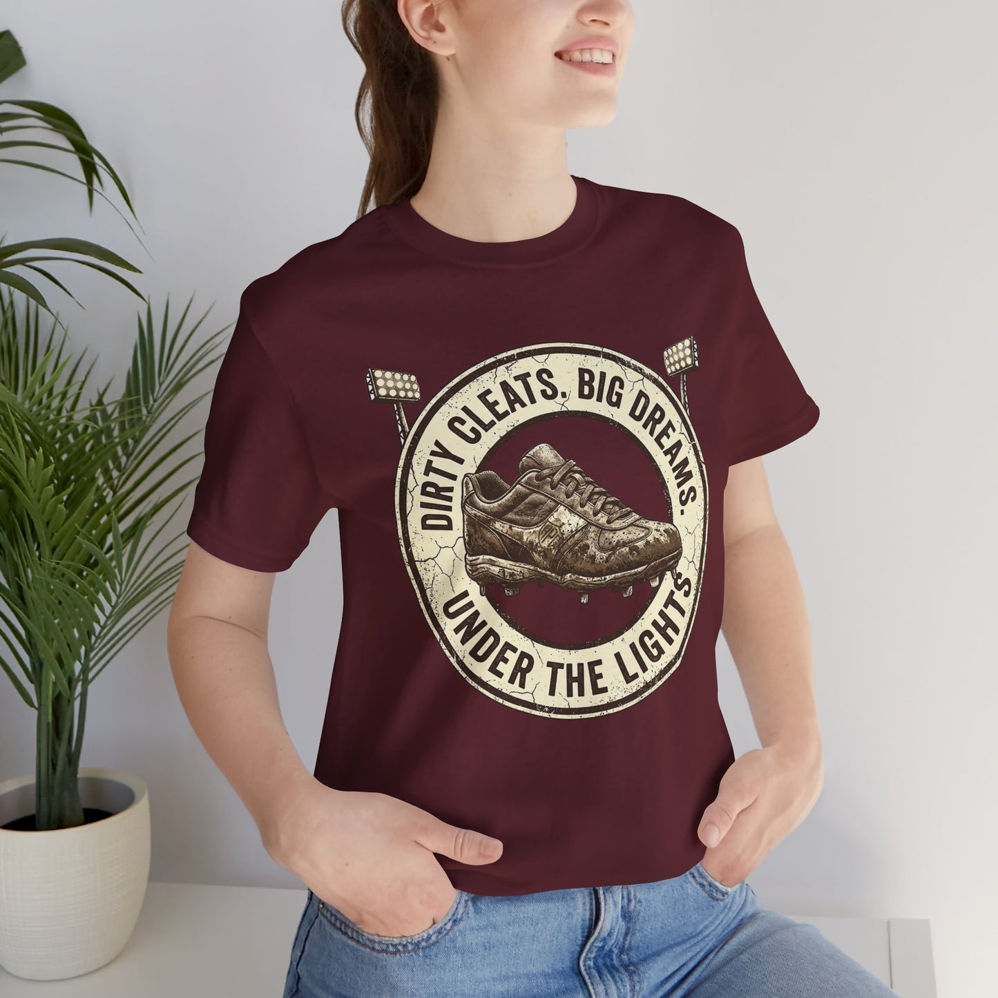 Dirty Cleats Big Dreams Under the Lights Athletic Tee