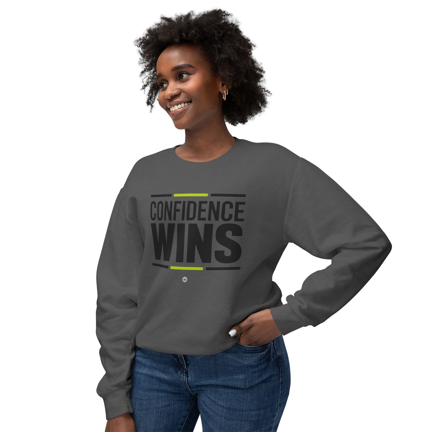 Confidence Wins Sweatshirt | Unisex Lightweight Crewneck |