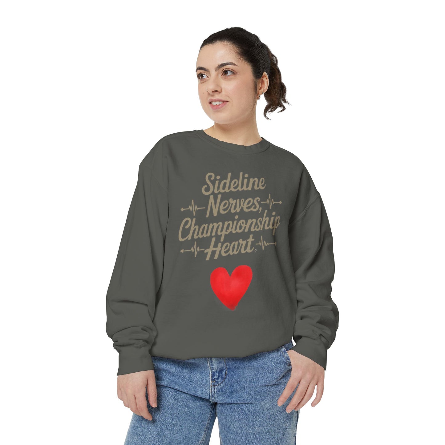 Sideline Nerves Championship Heart - Heavyweight Crewneck