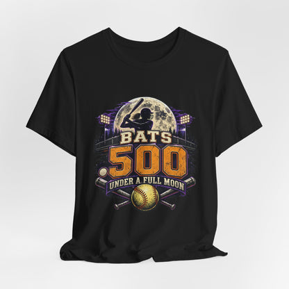 Bats .500 Under a Full Moon Softball Tee | APG After Dark |  Unisex T-Shirt