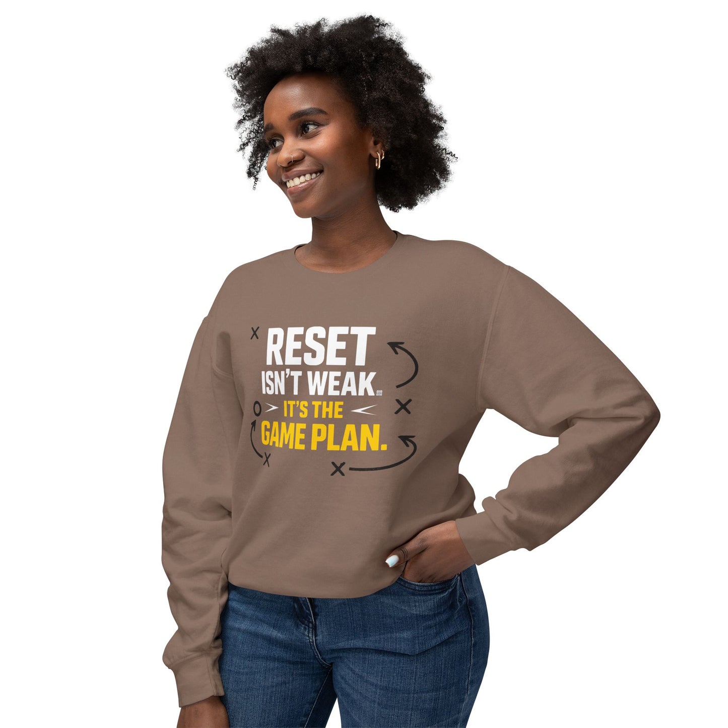 Reset Isn't Weak It's The Game Plan Sweatshirt — Athletic Crewneck