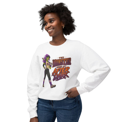 The Monster Comes Out After Dark Softball Sweatshirt