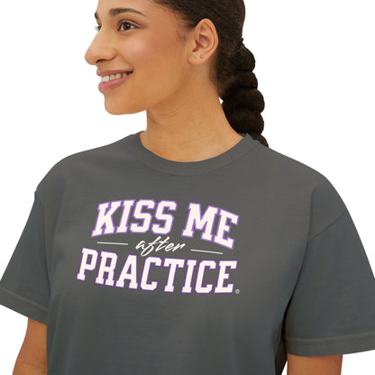 Boxy Tee - Kiss Me After Practice - White Text - Casual Wear, Gift for Friends, Birthday, Sporty Style