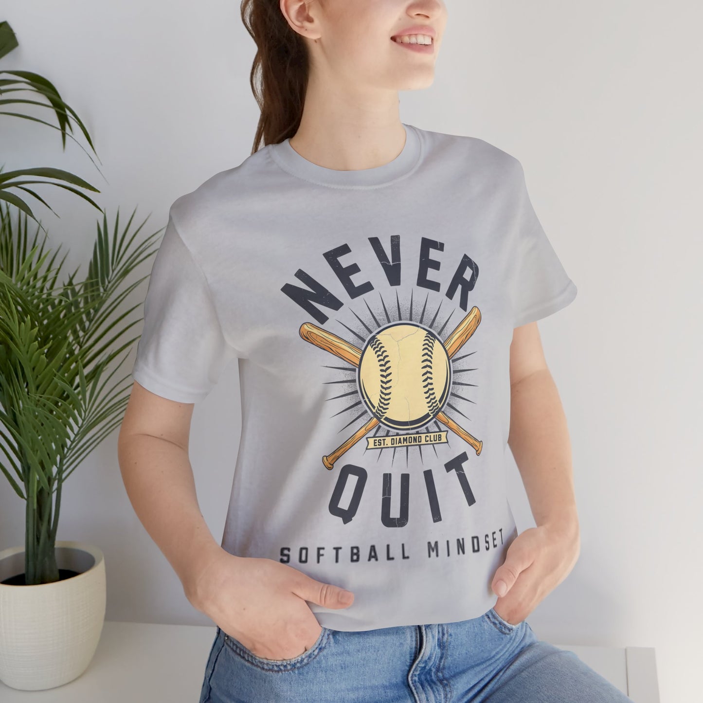 Never Quit Softball Mindset Graphic Tee