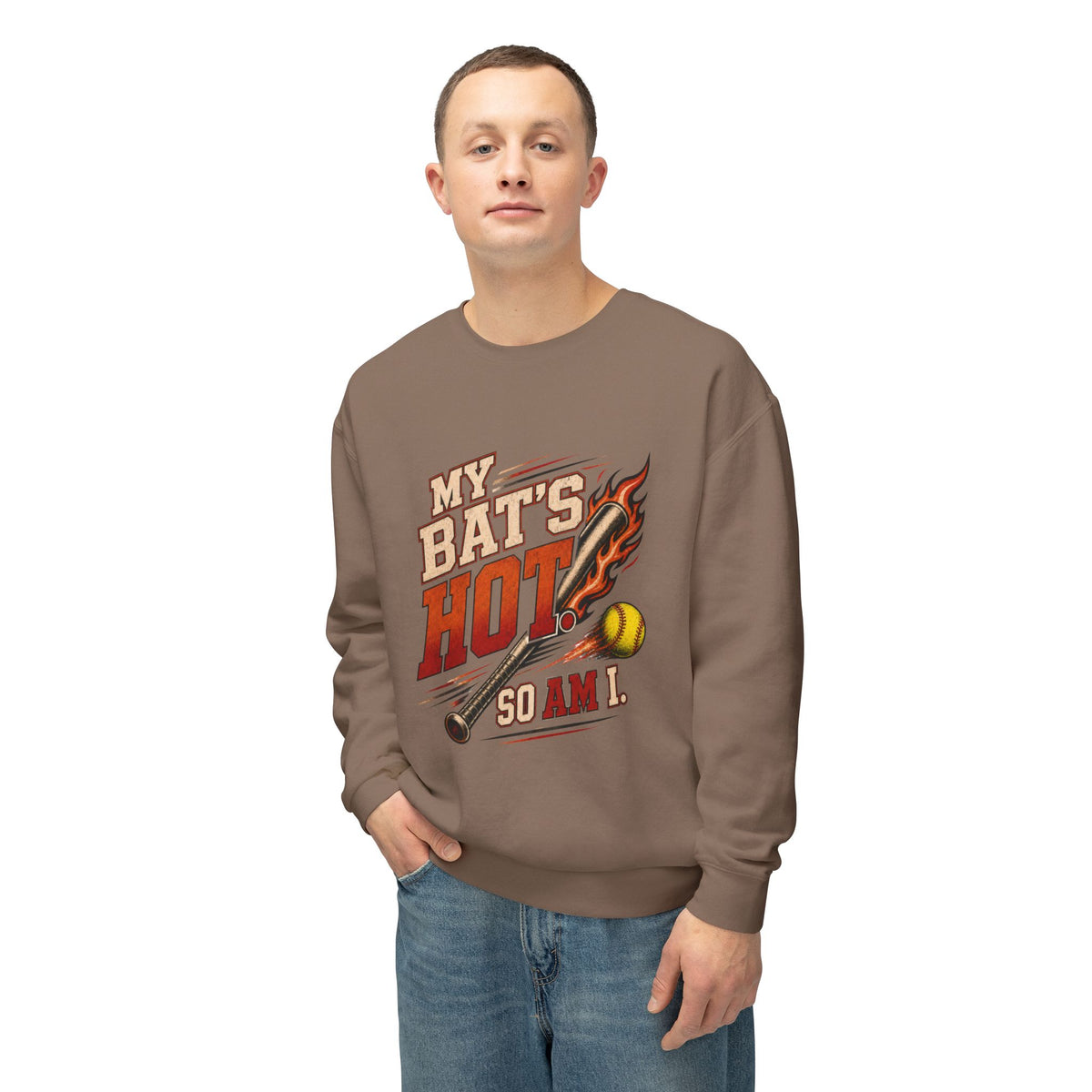 My Bat’s Hot. So Am I. Lightweight Crewneck